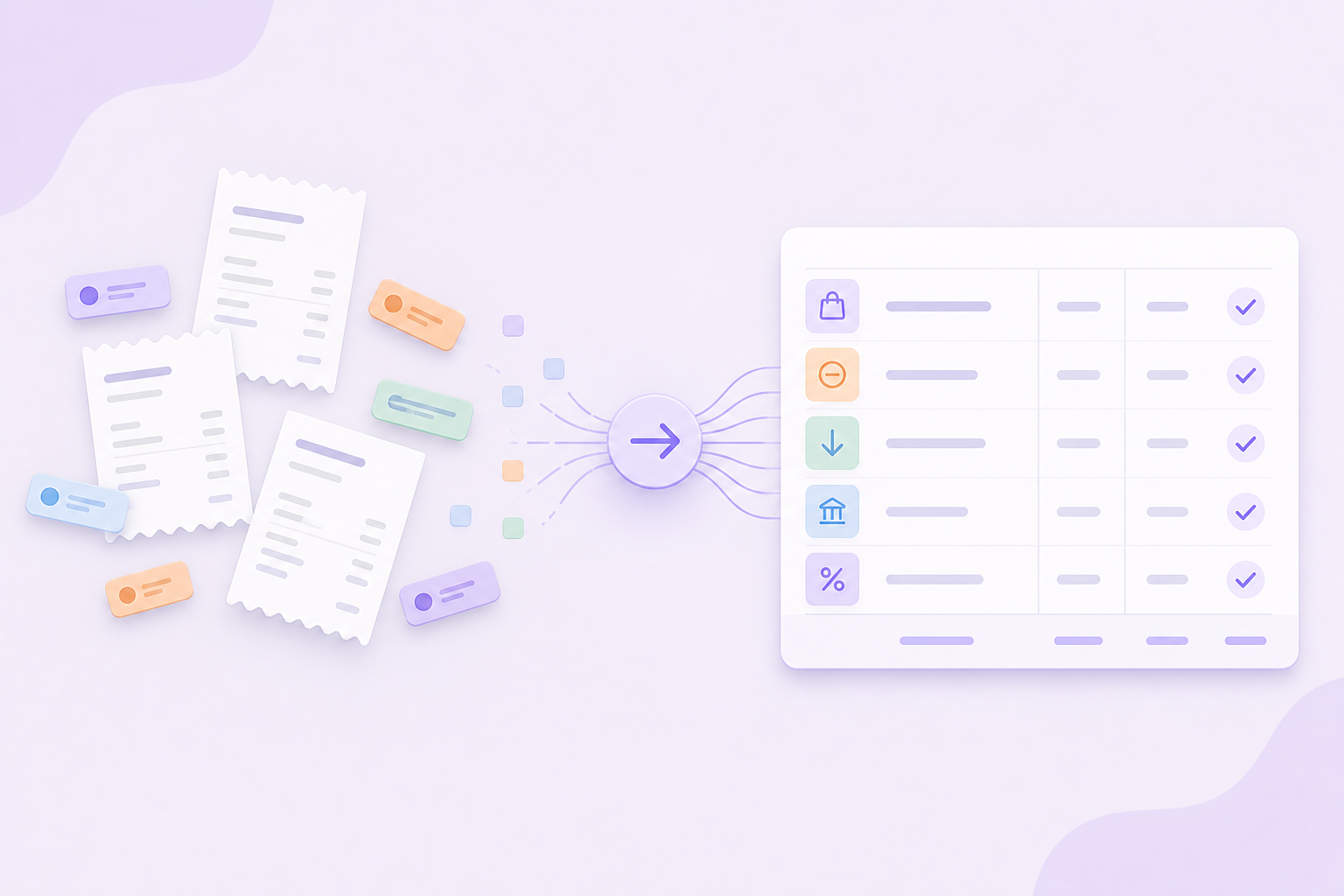 Diagram: marketplace settlements transforming into mapped QuickBooks Online journal lines