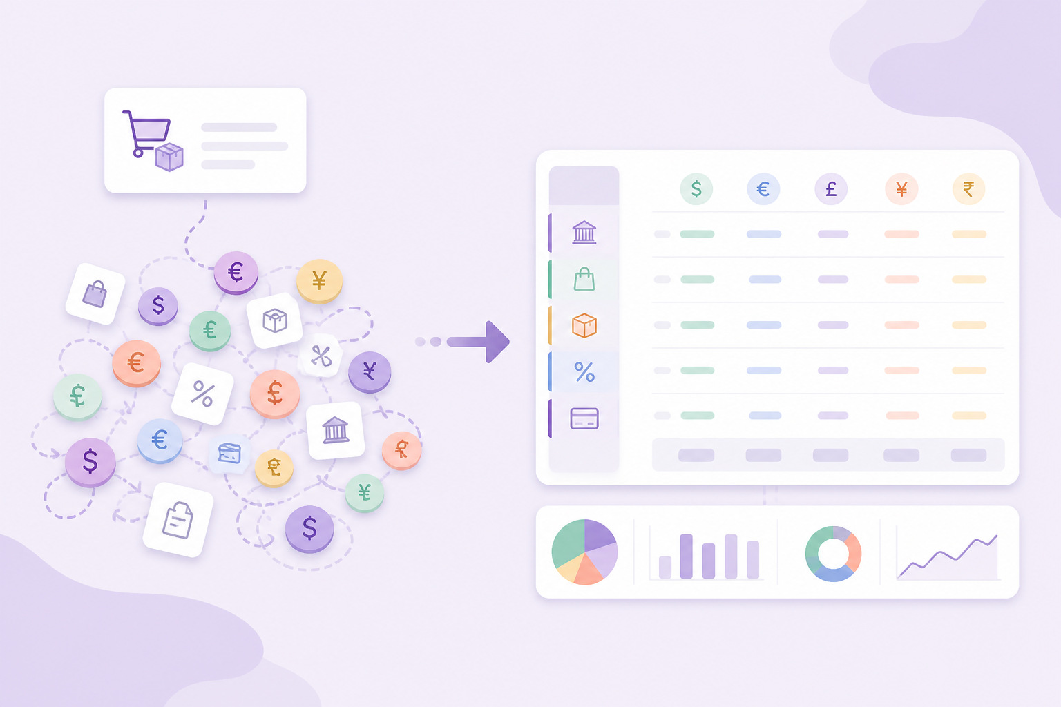Diagram: marketplace settlements transforming into mapped Xero journal lines