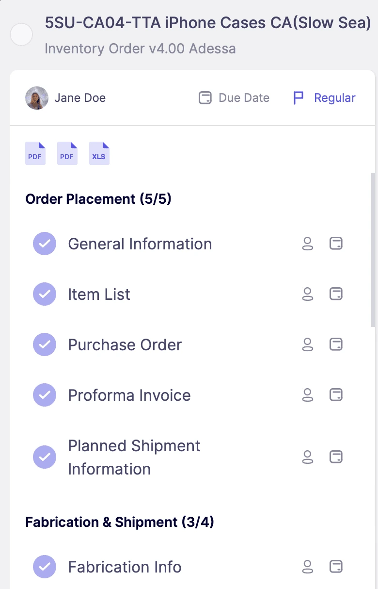 Inventory dashboard screenshot showing stock tracking