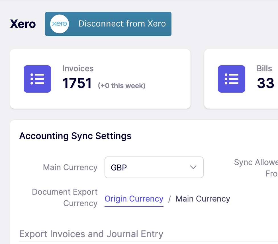 Journal preview showing sales, fees and COGS